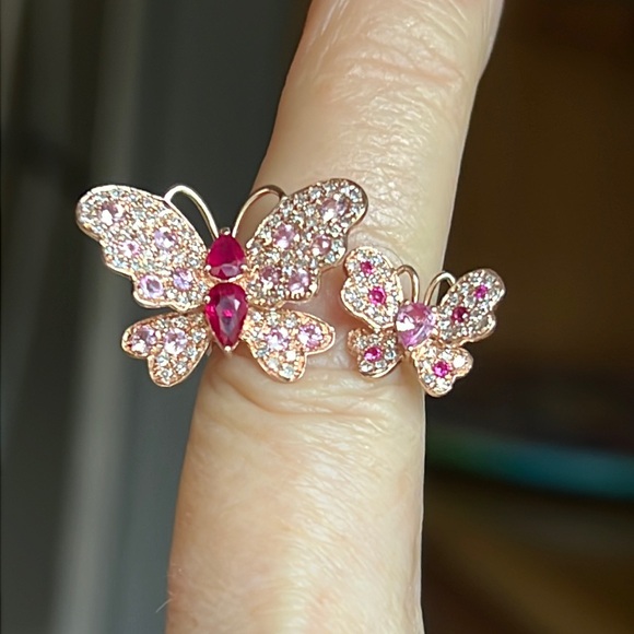 Effy ruby sapphire and diamond butterfly ring - Picture 14 of 14